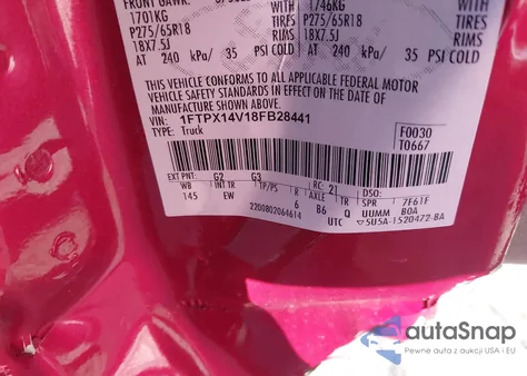 2008 Ford F-150 Fx4/Lariat/Xl/Xlt из США, поврежденный, VIN 1FTPX14V18FB28441